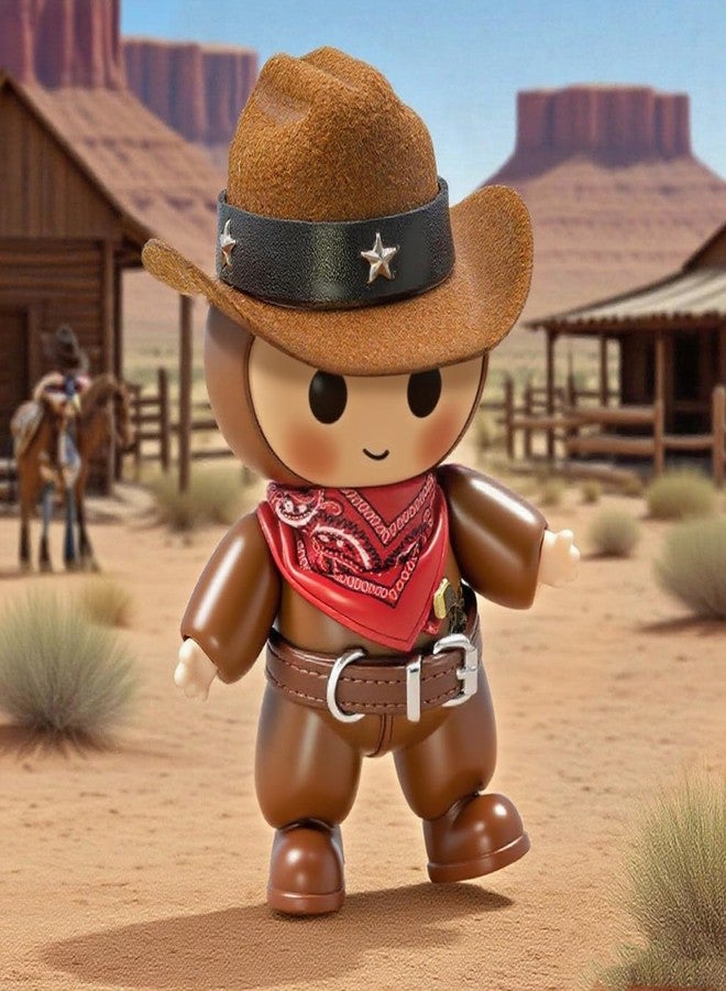 aimpiwt Western Cowboy Doll Clothes Set - 17cm Fashion Dolls Outfit with Hat, Scarf, Belt & Shoes for Display and Photoshoot - Image 5